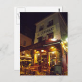 Montmartre, Parijs 's nachts Briefkaart (Voorkant / Achterkant)