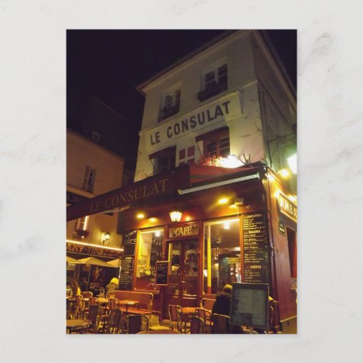 Montmartre, Parijs 's nachts Briefkaart (Voorkant)