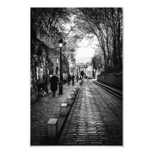 Montmartre Paris B & W - Foto Afdruk (Voorkant)