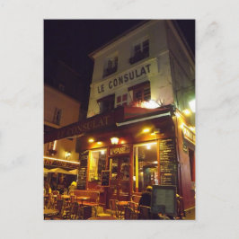 Montmartre Paris, Frankrijk 's nachts Briefkaart
