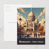 Montmartre Paris with scare Coeur basilica Briefkaart (Voorkant / Achterkant)
