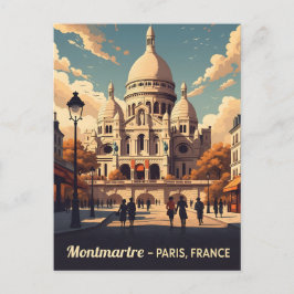 Montmartre Paris with scare Coeur basilica Briefkaart