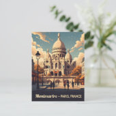 Montmartre Paris with scare Coeur basilica Briefkaart (Staand voorkant)