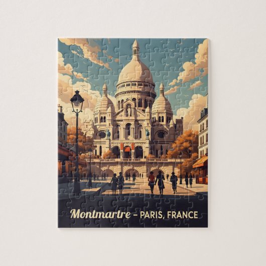Montmartre Paris with scare Coeur basilica Legpuzzel (Verticaal)