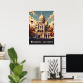 Montmartre Paris with scare Coeur basilica Poster (Thuiskantoor)