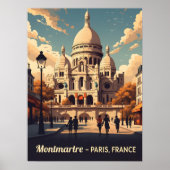 Montmartre Paris with scare Coeur basilica Poster (Voorkant)