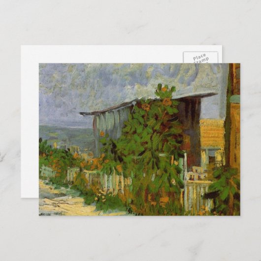 Montmartre Path en zonnebloemen door Vincent van G Briefkaart (Voorkant / Achterkant)