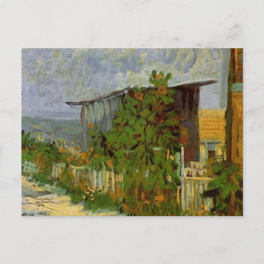 Montmartre Path en zonnebloemen door Vincent van G Briefkaart (Voorkant)