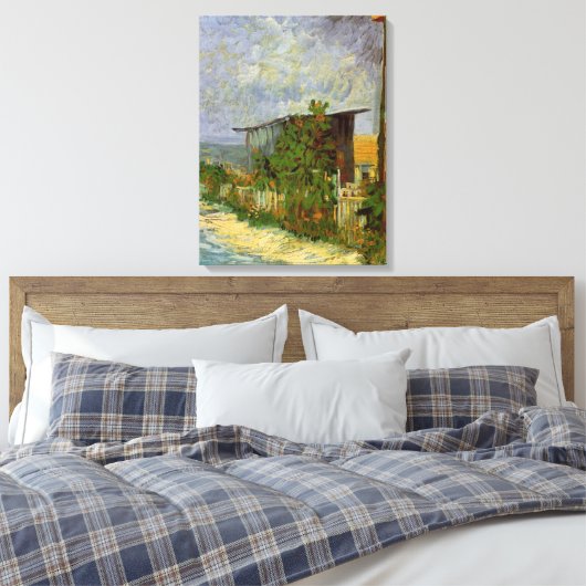 Montmartre Path en zonnebloemen door Vincent van G Canvas Afdruk (Insitu (Slaapkamer))