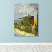 Montmartre Path en zonnebloemen door Vincent van G Canvas Afdruk (Insitu (Houten vloer))