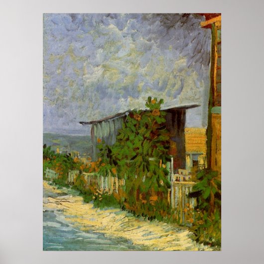 Montmartre Path en zonnebloemen door Vincent van G Poster (Voorkant)