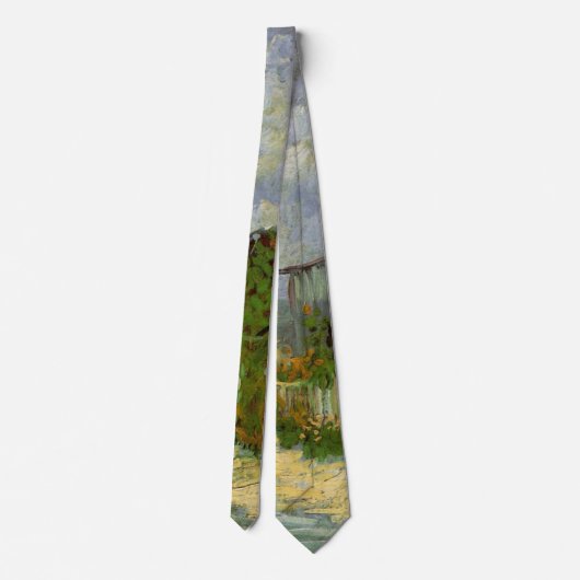 Montmartre Path en zonnebloemen door Vincent van G Stropdas (Achterkant)