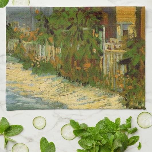 Montmartre Path en zonnebloemen door Vincent van G Theedoek (Gevouwen)