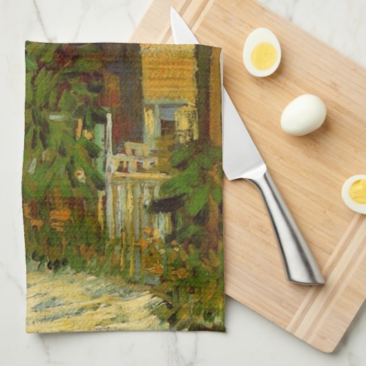 Montmartre Path en zonnebloemen door Vincent van G Theedoek (Quarter Fold)