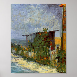 Montmartre Path met zonnebloemen Van Gogh Fine Art Poster