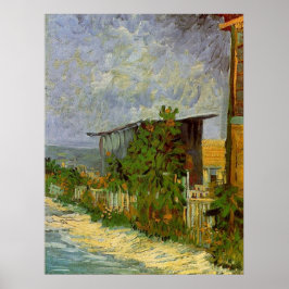 Montmartre Path met zonnebloemen van Van Gogh. Poster