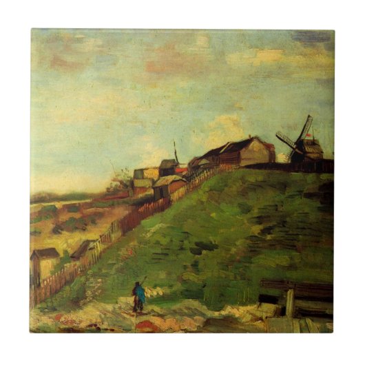 Montmartre: Quarry, de Mills van Vincent van Gogh Tegeltje (Voorkant)