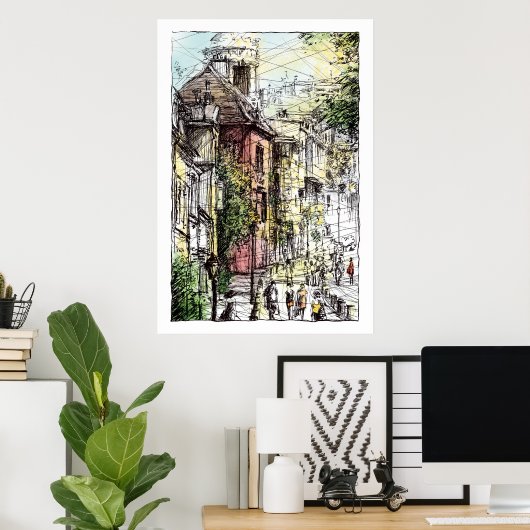 Montmartre XV Poster (Thuiskantoor)