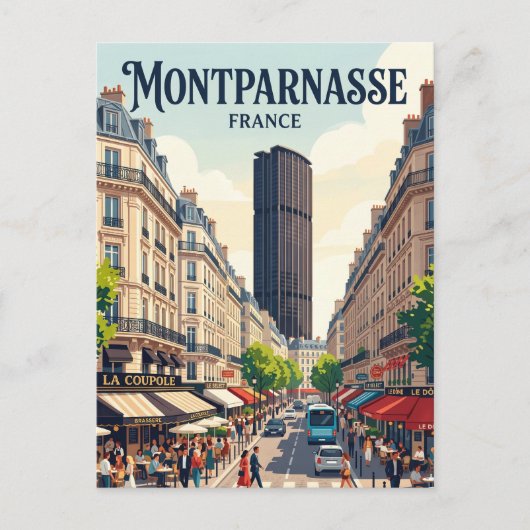 Montparnasse Frankrijk Briefkaart (Voorkant)