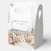 Montpelier City Scape Vermont Waterverf bruiloft Bedankdoosjes (Geopend)