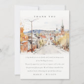 Montpelier City Scape Vermont Waterverf bruiloft Bedankkaart (Voorkant)