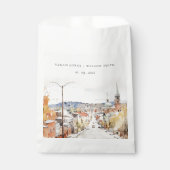 Montpelier City Scape Vermont Waterverf bruiloft Bedankzakje (Voorkant)