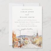 Montpelier City Scape Vermont Waterverf bruiloft Kaart (Voorkant)