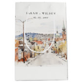 Montpelier City Scape Vermont Waterverf bruiloft Medium Cadeauzakje (Voorkant)