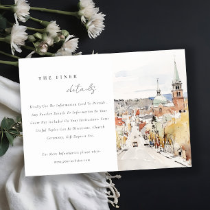 Montpelier City Scape Vermont Wedding Details Informatiekaartje