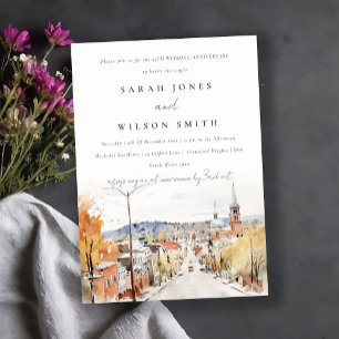 Montpelier City Scape Vermont Wedding Jubileum Kaart