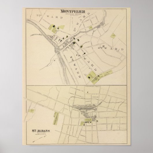 Montpelier en St. Albans Poster (Voorkant)