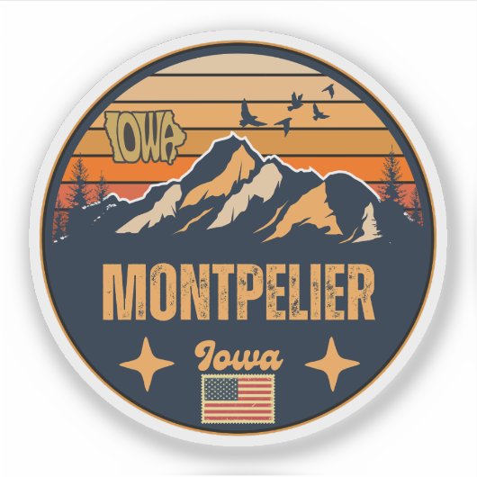 Montpelier, Iowa Sticker (Voorkant)