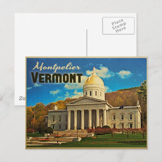 Montpelier Vermont Briefkaart (Voorkant / Achterkant)