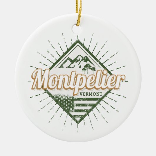 Montpelier Vermont City Verenigde Staten Verenigd Keramisch Ornament (Voorkant)