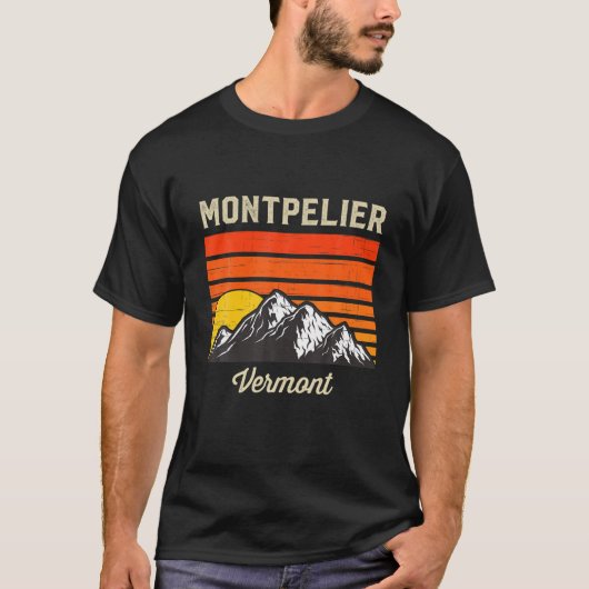 Montpelier Vermont Retro  City USA T-shirt (Voorkant)