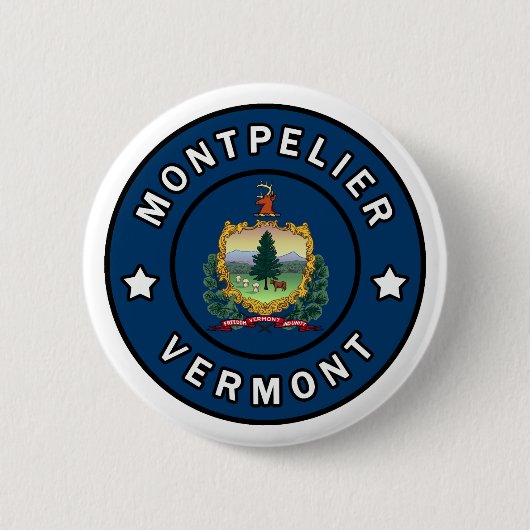 Montpelier Vermont Ronde Button 5,7 Cm (Voorkant)