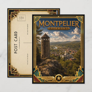 Montpelier Vermont Vintage Art Deco Gouden Tijdper Briefkaart