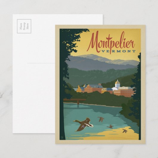 Montpelier, VT Briefkaart (Voorkant / Achterkant)