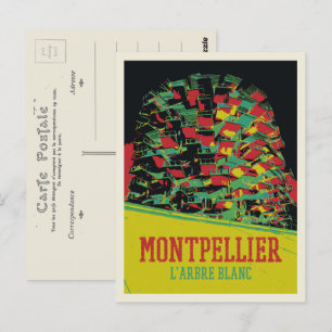 Montpellier Arbre blanc illustratie Frankrijk Briefkaart