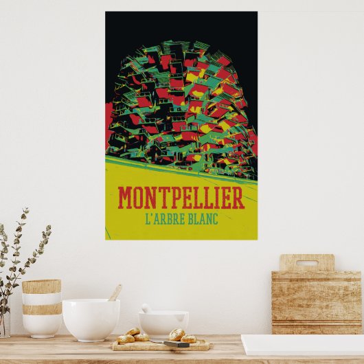 Montpellier Architecture illustration France Poster (Keuken)