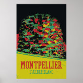 Montpellier Architecture illustration France Poster (Voorkant)
