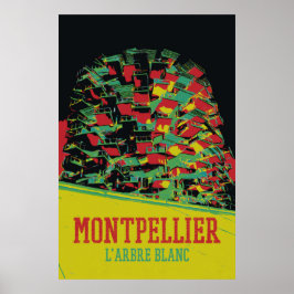 Montpellier Architecture illustration France Poster
