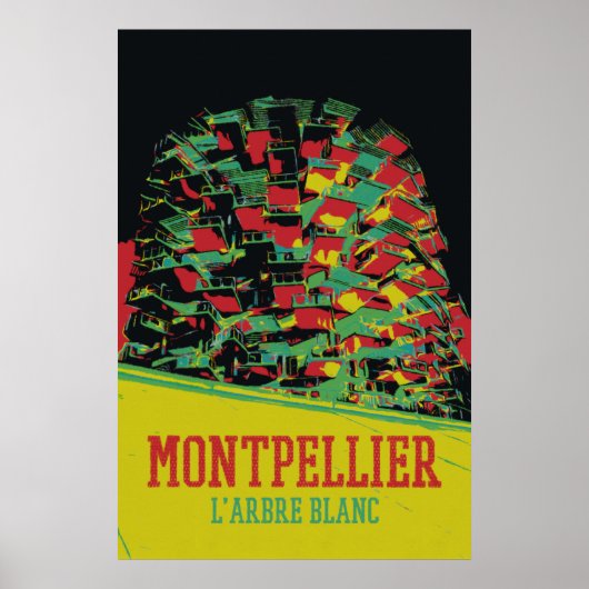 Montpellier Architecture illustration France Poster (Voorkant)
