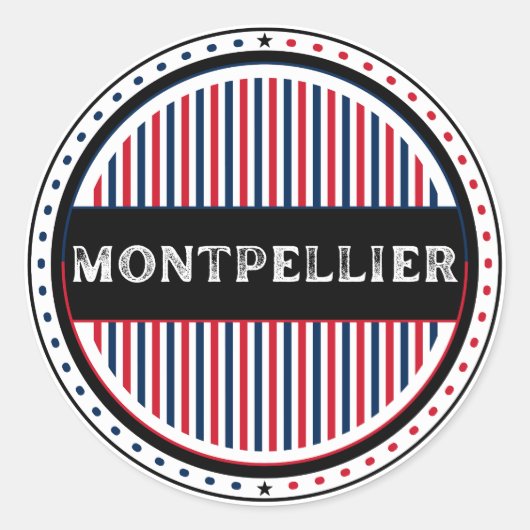 Montpellier City Pride Emblem – French Identity Ronde Sticker (Voorkant)