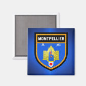 Montpellier Flag Magneet (Voorkant / Achterkant)
