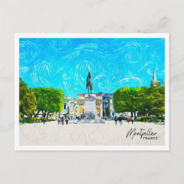 Montpellier Frankrijk Mooi olieverflandschap Briefkaart