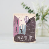 Montpellier Frankrijk stad reisposter Briefkaart (Staand voorkant)