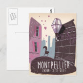 Montpellier Frankrijk stad reisposter Briefkaart (Voorkant / Achterkant)
