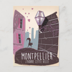 Montpellier Frankrijk stad reisposter Briefkaart