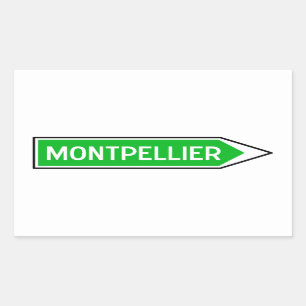 Montpellier, Road Sign, Frankrijk Rechthoekige Sticker